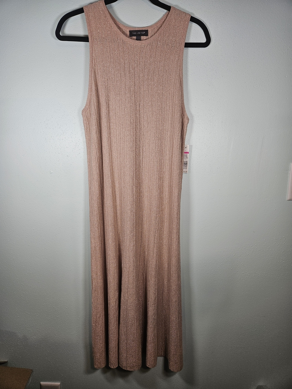 The Limited Sleeveless Ribbed Maxi Dress in Blush